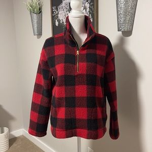 Old Navy Buffalo Plaid Sherpa Pullover